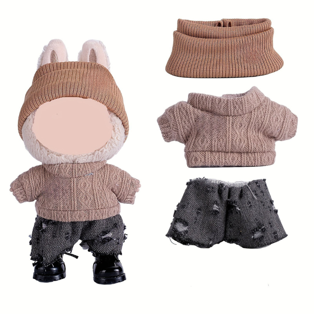 Dolls Clothes Knitted Outfit Set Skirt Wool
