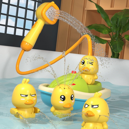 Bath Toy Set Floating Ducks Shower Spray