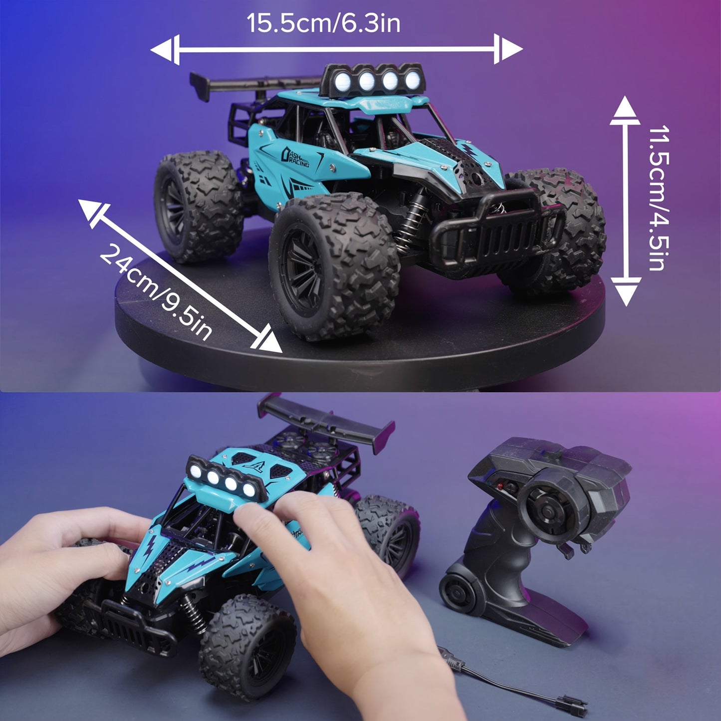 Remote Control Car with Alloy Body and Lights