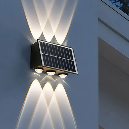 Outdoor Solar LED Wall Light Black