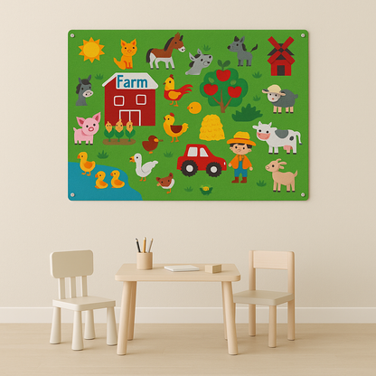 Wall Art Felt Board Zoo Learning Toy