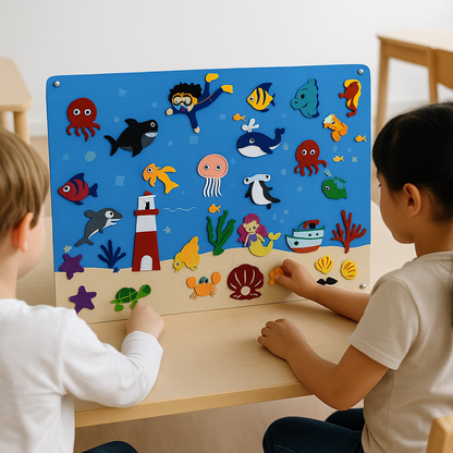 Wall Art Felt Board Zoo Learning Toy