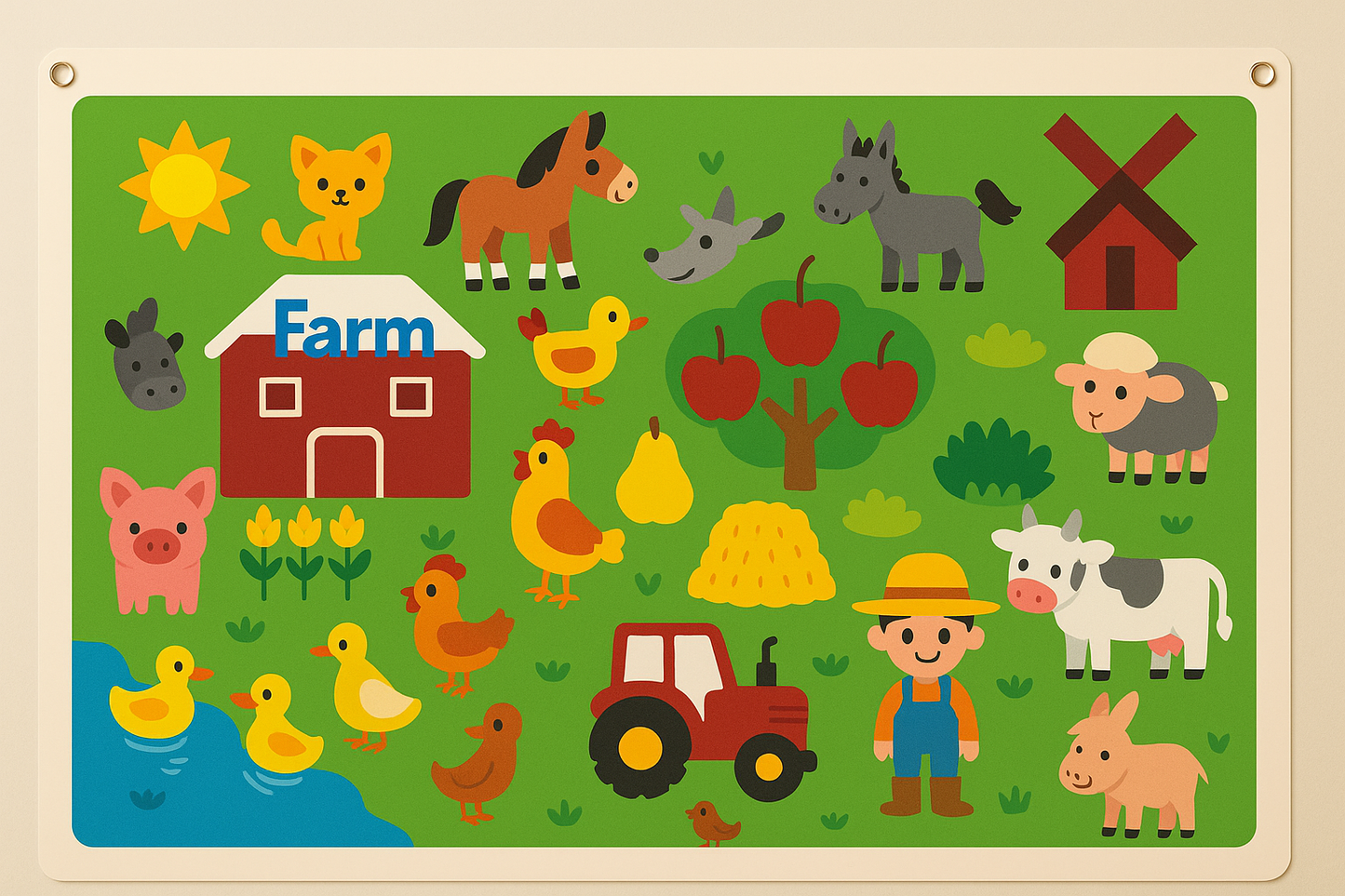 Wall Art Felt Board Zoo Learning Toy