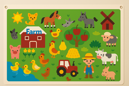 Wall Art Felt Board Zoo Learning Toy