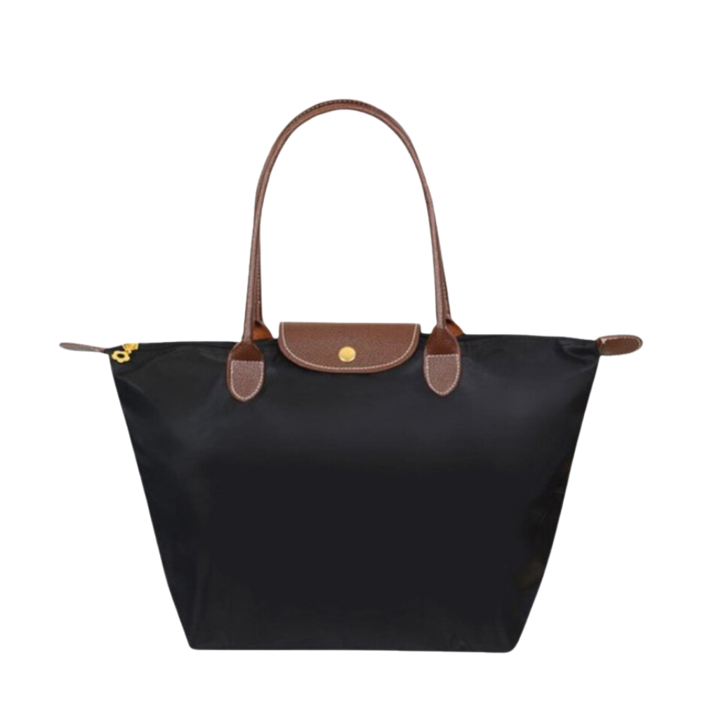 Tote Bag with Leather Handles and Waterproof Lining