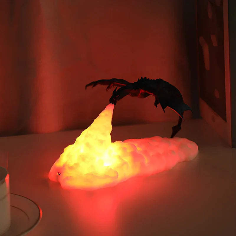 Led Night Light Dragon Flame Lamp Sculpture