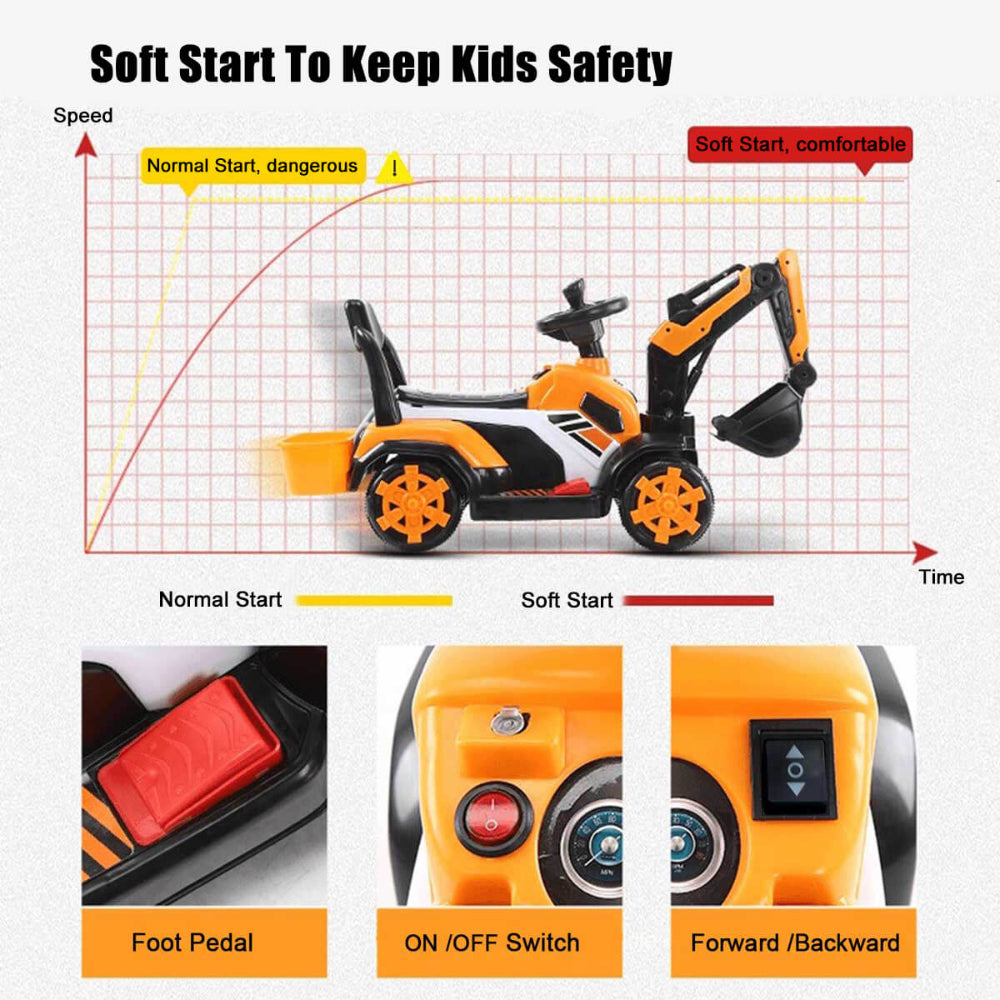 Electric Ride On Excavator Toy Christmas Gift