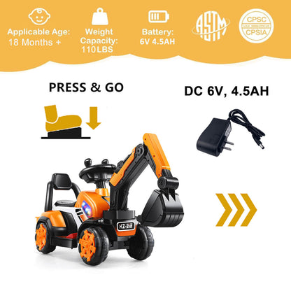 Electric Ride On Excavator Toy Christmas Gift
