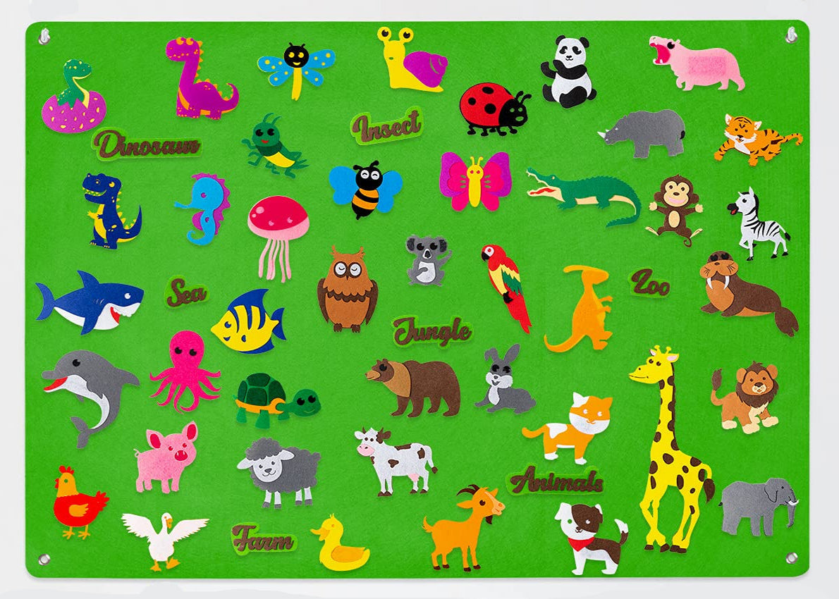 Wall Art Felt Board Zoo Learning Toy