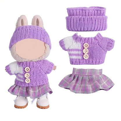 Dolls Clothes Knitted Outfit Set Skirt Wool