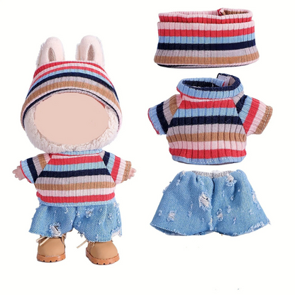 Dolls Clothes Knitted Outfit Set Skirt Wool