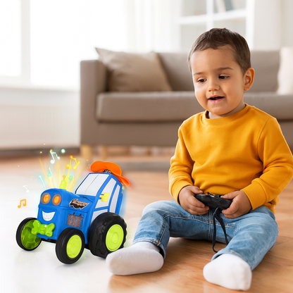 Remote Control Car Green Plastic Stunt Toy