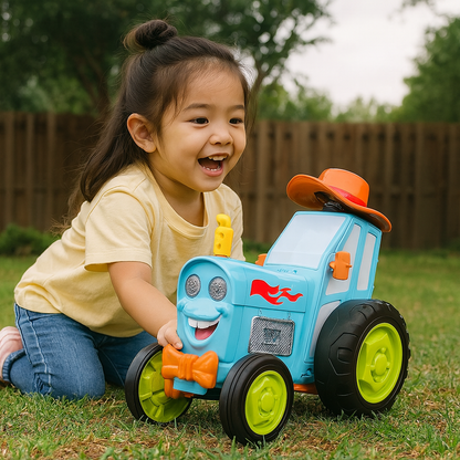 Remote Control Car Green Plastic Stunt Toy