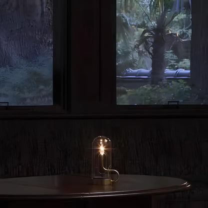 LED Table Lamp Glass Dome Rechargeable Light