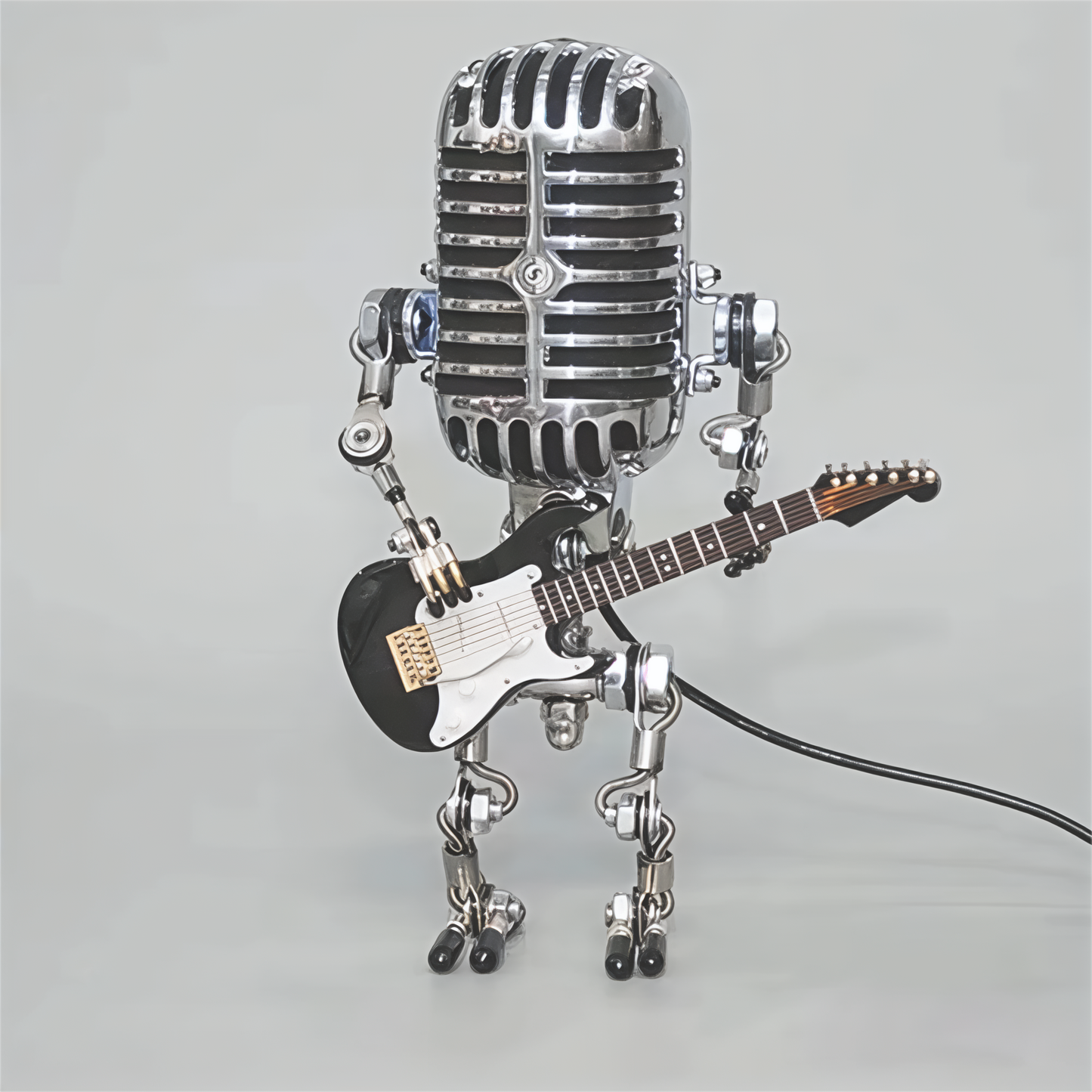 Table Lamp Robot Sculpture Metal Guitar Light