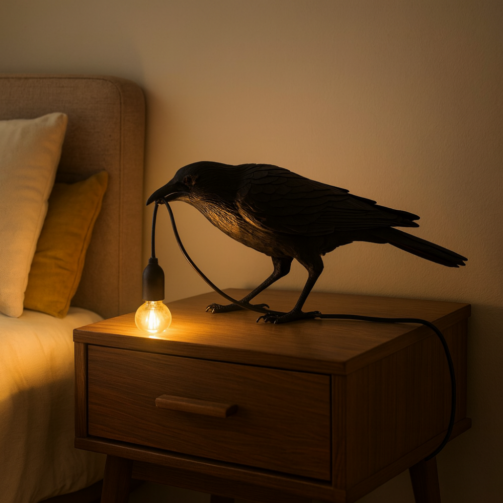 Halloween Decoration Crow Table Lamp Light