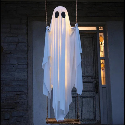Halloween Outdoor Decoration Lighted Hanging Ghost Swing