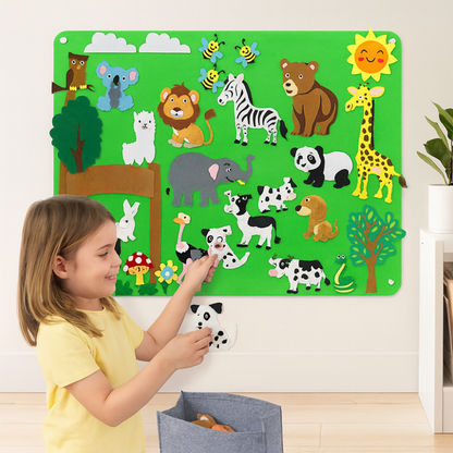 Kids Felt Animal Wall Art Learning Set