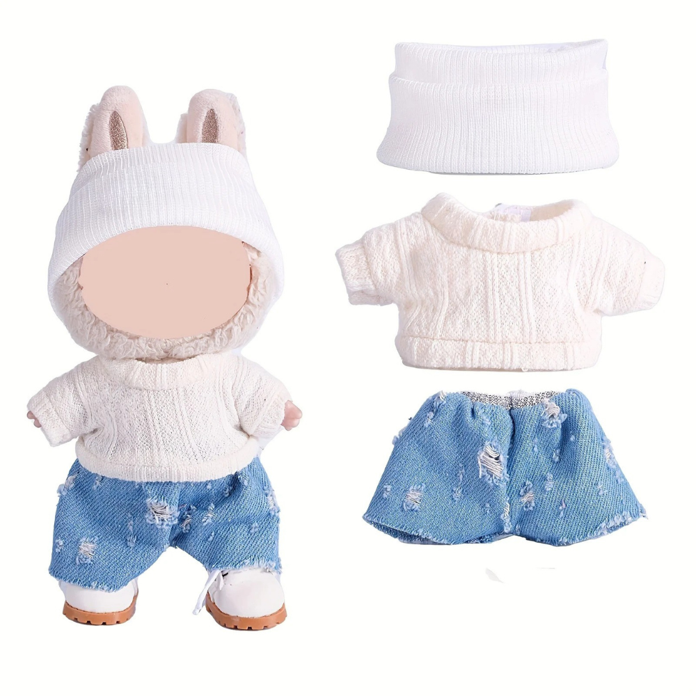 Dolls Clothes Knitted Outfit Set Skirt Wool