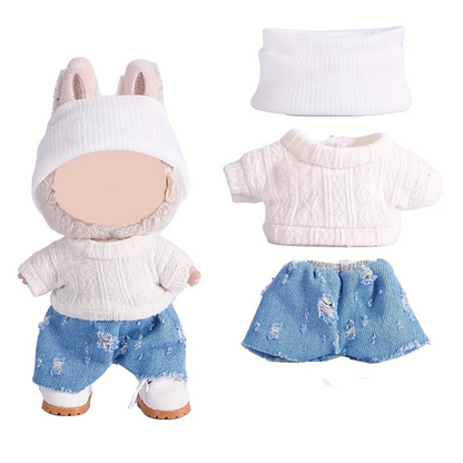 Dolls Clothes Knitted Outfit Set Skirt Wool