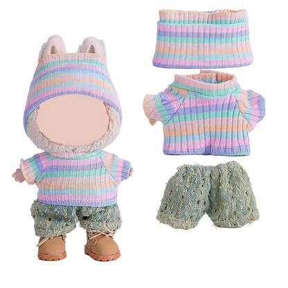 Dolls Clothes Knitted Outfit Set Skirt Wool