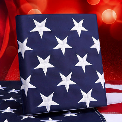 Outdoor American Flag Heavy Duty Polyester Embroidered Stars