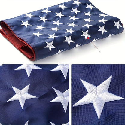 Outdoor American Flag Heavy Duty Polyester Embroidered Stars
