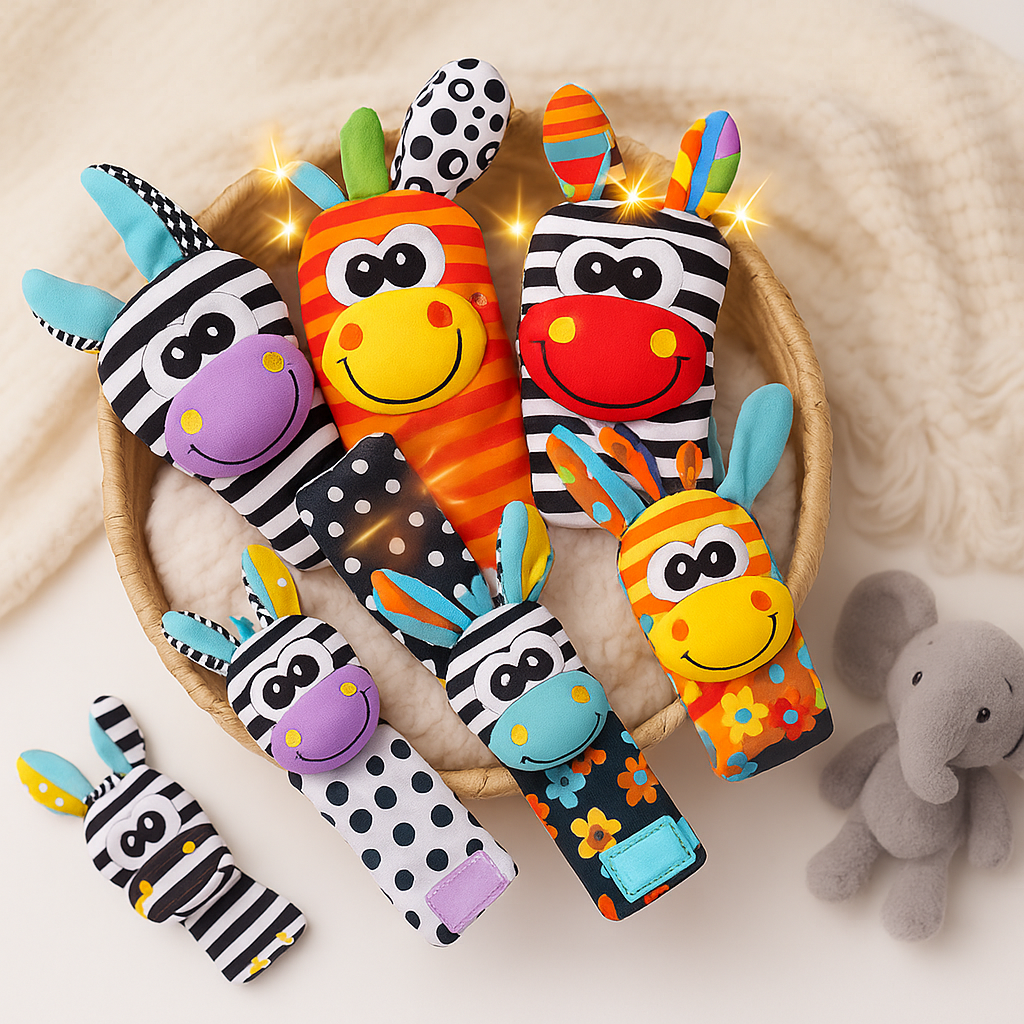 Baby Sensory Rattles Soft Fabric Toy Set