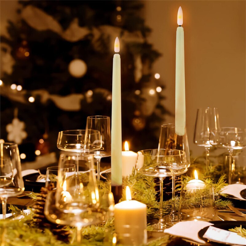 LED Candle Lights Tall Plastic Taper Decor