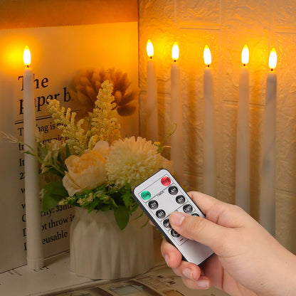 LED Candle Lights Tall Plastic Taper Decor