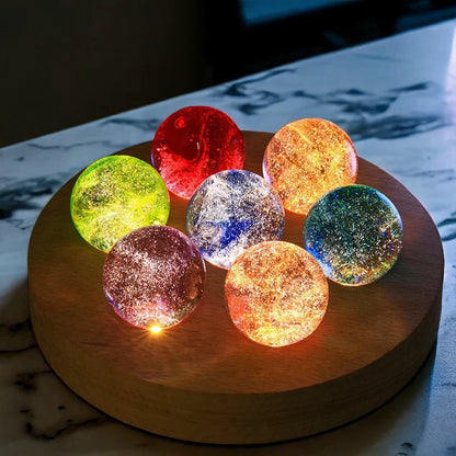 LED Crystal Globe Table Lamp Set