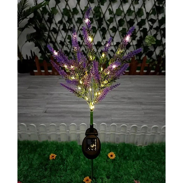 Luminous Bloom - Solar LED Garden Flower Lights for Outdoor Décor, Waterproof, Energy Efficient Lavender Design