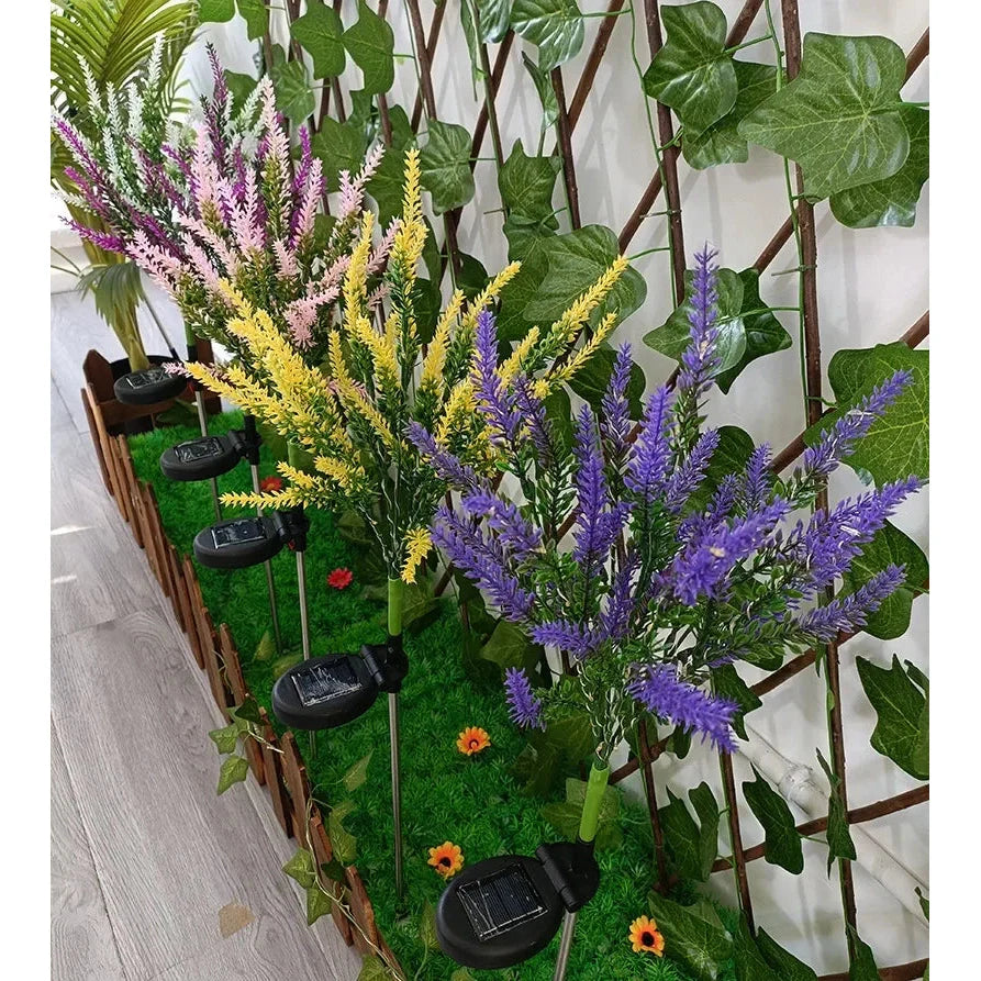Luminous Bloom - Solar LED Garden Flower Lights for Outdoor Décor, Waterproof, Energy Efficient Lavender Design