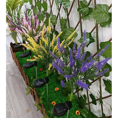 Luminous Bloom - Solar LED Garden Flower Lights for Outdoor Décor, Waterproof, Energy Efficient Lavender Design