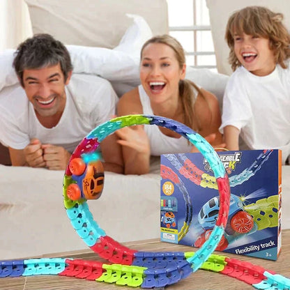 Toy Race Track Loop with Light-Up Car