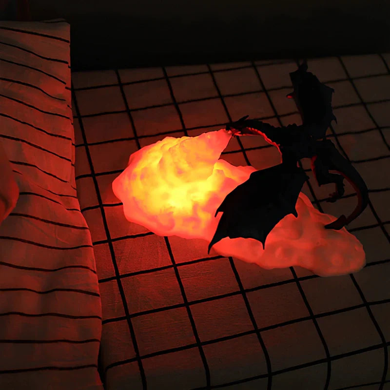 Led Night Light Dragon Flame Lamp Sculpture