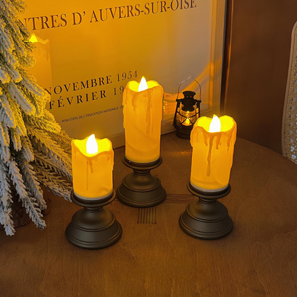 LED Pillar Candles Flickering Flame Effect