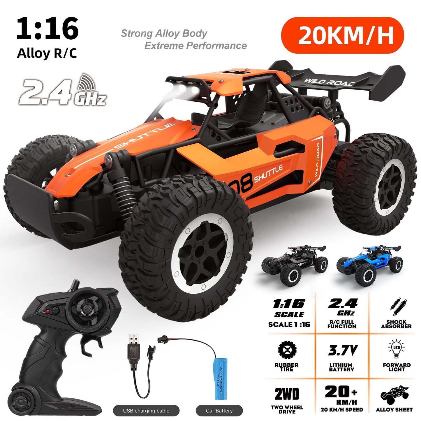 Remote Control Off-Road Alloy Racing Car