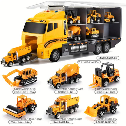 Toy Construction Vehicle Set with Carry Case