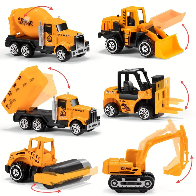 Toy Construction Vehicle Set with Carry Case