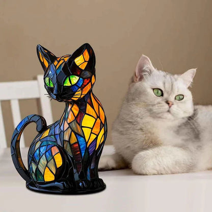 Stained Glass Cat Table Lamp
