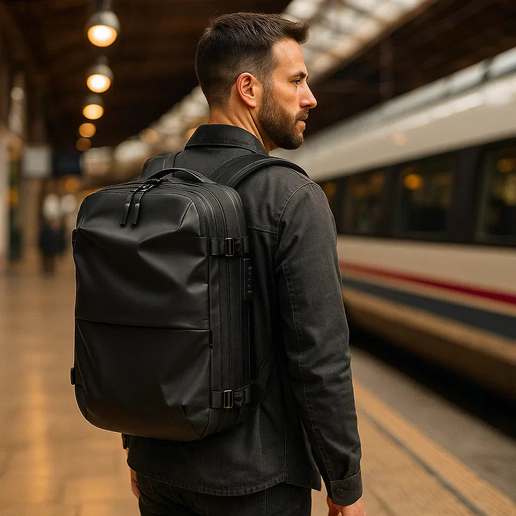 Travel Backpack with Compact Water-Resistant Design