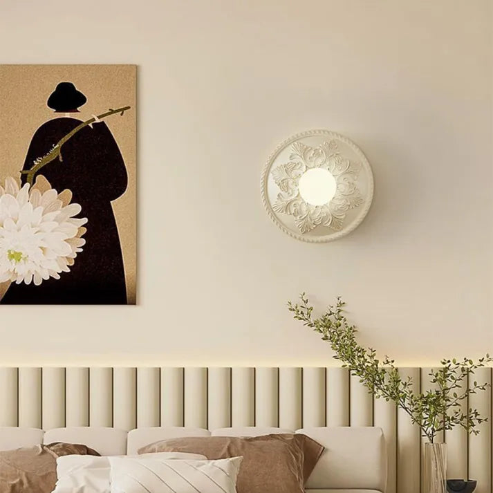 Wall Light Resin Vintage Style Round Lamp