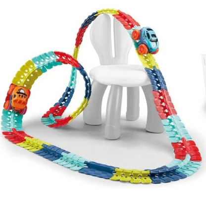 Toy Race Track Loop with Light-Up Car