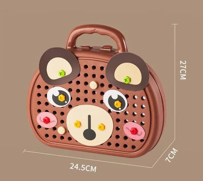 Construction Toy Set with Electric Drill Case