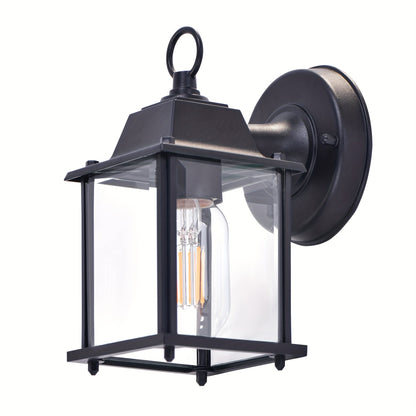 Outdoor Wall Light Glass Lantern Metal Frame