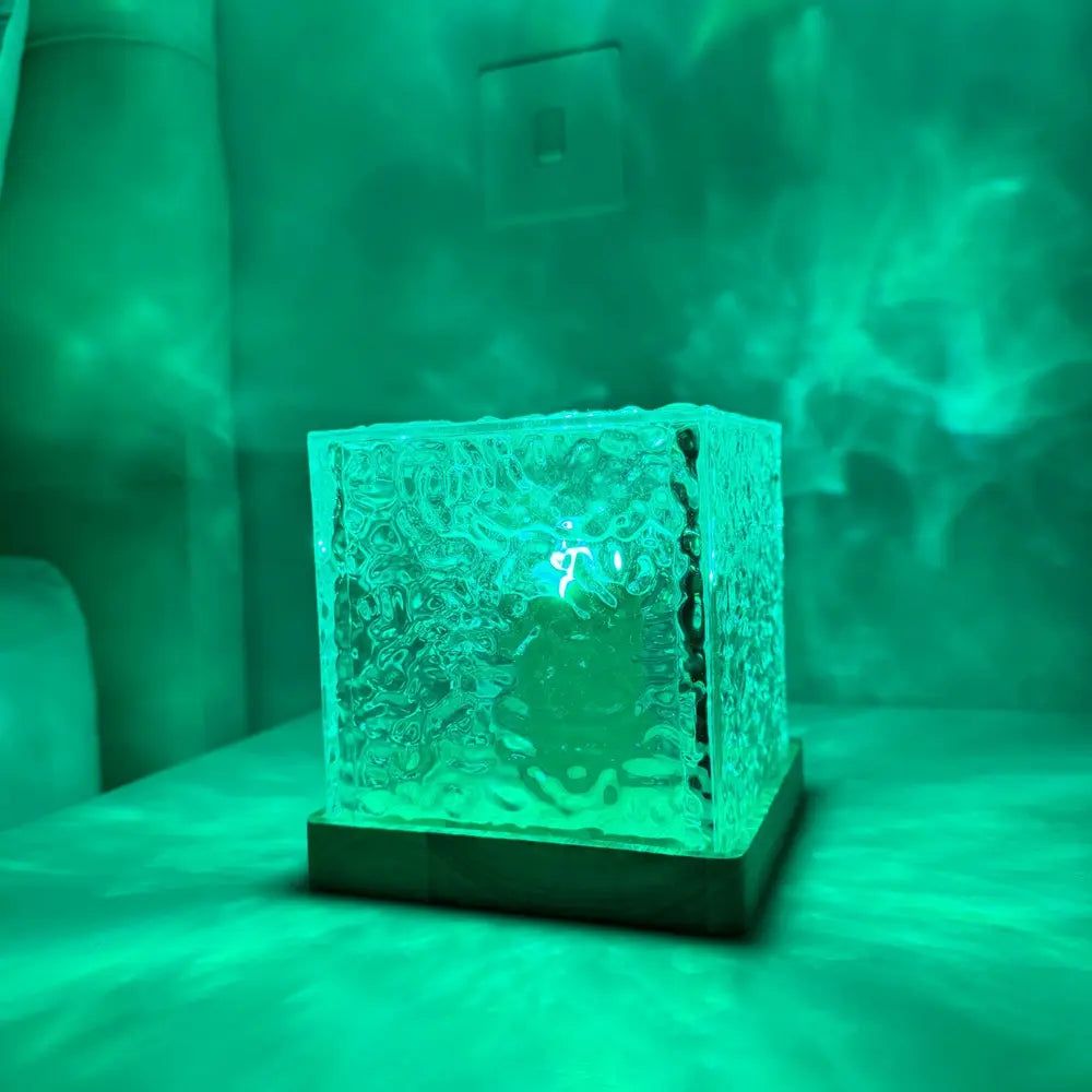 Table Lamp Glass Cube Ambient Light