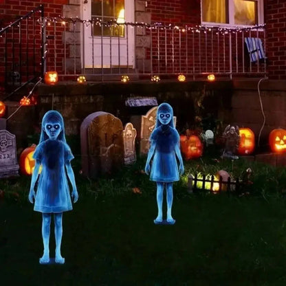 Halloween Outdoor Decoration Metal Ghost Girl Yard Stake