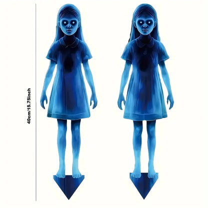 Halloween Outdoor Decoration Metal Ghost Girl Yard Stake