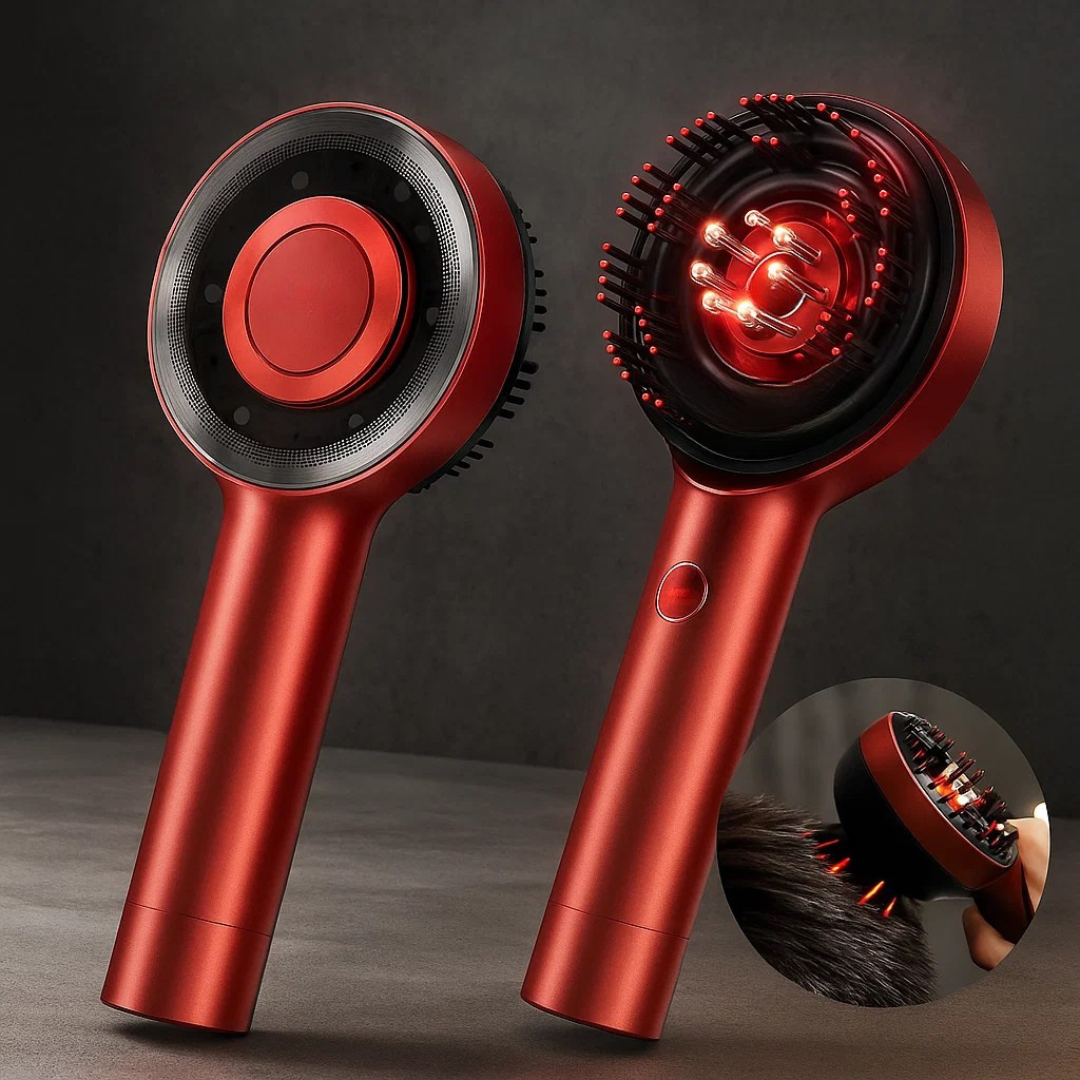 Scalp Massager Brush with Red Light Therapy